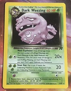 Pokemon TCG: 1999 Team Rocket Dark Weezing Holo Unlimited 14/82 (Swirl) - Image 1