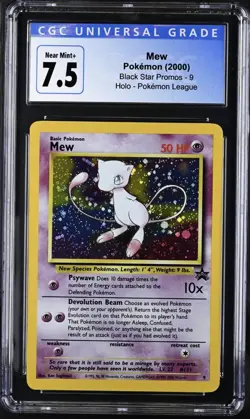 Pokemon CGC 7.5 Mew 09/53 Wotc Black Star Promo HOLO ✨ - Image 1