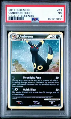 2011 POKEMON CALL OF LEGENDS #22 UMBREON-HOLO PSA 7 (New Cert) - Image 1