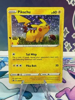 Pokemon Pikachu TCG SWSH039 Sword & Shield Holo Black Star Promo - Image 1