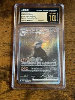 Excadrill EX 168/086 CGC PRISTINE 10 Special Illustration Pokemon Black Bolt TCG - Image 1