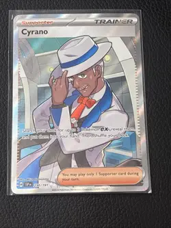Pokemon Cyrano 230/191 SV08: Surging Sparks Trainer Full Art Holo Ultra Rare - Image 1