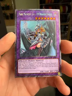 YUGIOH DARK MAGICIAN GIRL THE DRAGON KNIGHT RA03-EN258 PLATINUM RARE 1ST ED NM - Image 1