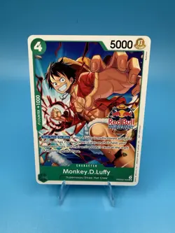 Luffy Red Bull Promo Card One Piece TCG English Very Clean 🔥 Fast Shipping - Image 1