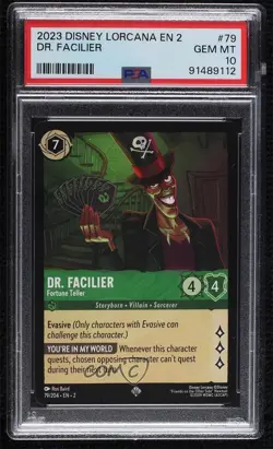 2023 Disney Lorcana - Rise of the Floodborn 2 Dr Facilier Fortune Teller PSA 10 - Image 1