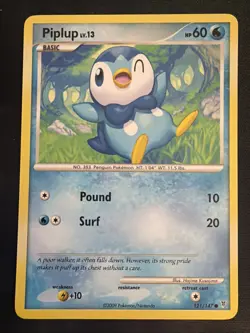 Piplup 121/147 Supreme Victors Regular Non Holo 2009 Pokemon TCG Card NM - Image 1