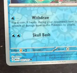 Pokemon Center Squirtle Promo Reverse Holo Card 007/165 Near Mint Condition - Image 3
