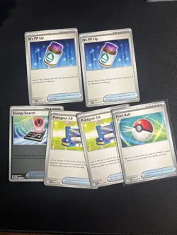 pokemon trainer cards(N’s PP Up, Energy Search, Pokegear 3.0, Pokeball) - Image 1