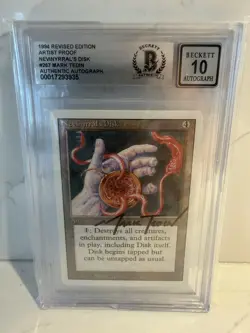 Autographed 1994 Nevinyrral’s Disk Revised Artist Proof Mark Tedin BAS 10 MTG - Image 1