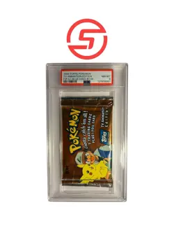Pokemon TV Animation Series 1 Blue Logo Sealed Booster Pack PSA 8 - Image 1