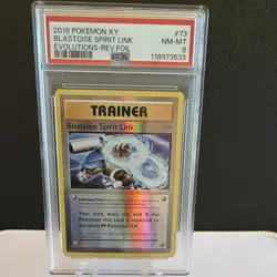Pokemon Blastoise Spirit Link 73/108 Evolutions Reverse Holo Uncommon PSA 8 2016 - Image 1