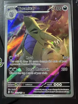 Tyranitar 222/193 IR, Scarlet & Violet Paldea Evolved Full Art Holo, Pokemon TCG - Image 1