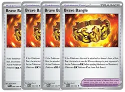 Pokemon TCG 4x Brave Bangle 080/086 White Flare English 4x Playset - Regular- NM - Image 1