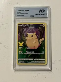 2021 POKEMON CELEBRATIONS 005 FULL ART/PIKACHU CAG Gem Mint 10 - Image 1