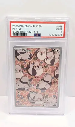 Pidove - 148/086 Illustration Rare Pokemon Black Bolt PSA 9 - Image 1