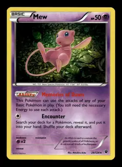 Mew 29/124 XY - Fates Collide Holo Rare Pokemon TCG - Image 1