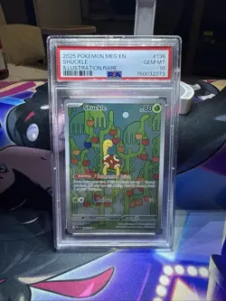 2025 POKEMON MEG EN-MEGA EVOLUTION ILLUSTRATION RARE #136 SHUCKLE PSA 10 - Image 1