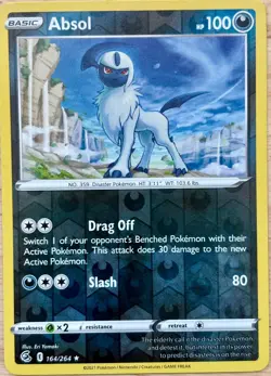 Absol 164/264 Rare Fusion Strike Pokemon Reverse Holo Near Mint - Image 1