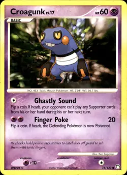 Croagunk 78/123 Common - Pokemon Mysterious Treasures 2007 HP - Image 1