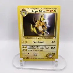 Lt. Surge’s Raichu 28/131 Gym Heroes Rare NM WOTC Pokemon TCG Vintage Single - Image 1