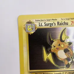 Lt. Surge’s Raichu 28/131 Gym Heroes Rare NM WOTC Pokemon TCG Vintage Single - Image 3