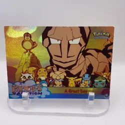 A Great Day #58 Rainbow Foil Blue Logo LP 1999 Pokemon Topps Pikachu's Vacation - Image 1