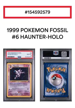 Pokemon Haunter 6/62 Fossil Unlimited Holo Wizards 50 HP Holo Rare PSA 8 English - Image 3