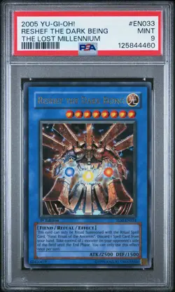 2005 Yu-Gi-Oh! Tlm-The Lost Millennium #EN033 Reshef The Dark Being PSA 9 - Image 1