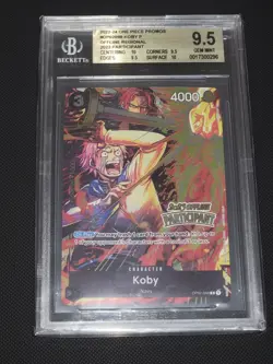 Koby Online Regional 2023 Participant OP02-098 Tournament Promo One Piece BGS9.5 - Image 1