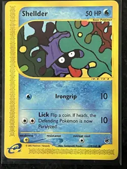 POKEMON SHELLDER 129/165 EXPEDITION BASE SET COMMON NEAR MINT - Image 1