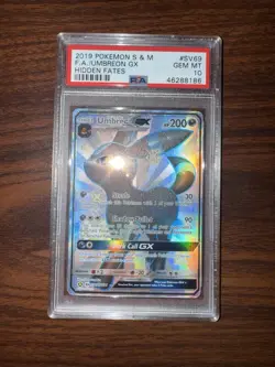 2019 POKEMON SUN & MOON HIDDEN FATES #SV69 FULL ART/UMBREON GX PSA 10 - Image 1
