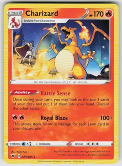 Charizard 025/185 Rare Vivid Voltage Pokemon Lightly Played - Image 1