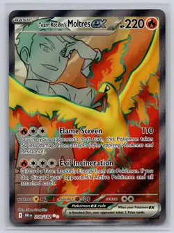 Team Rocket's Moltres ex 208/182 Ultra Rare Destined Rivals Pokemon Near Mint - Image 1