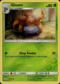 GLOOM 3/236 REVERSE HOLO Uncommon Cosmic Eclipse NM Pokemon - Image 1