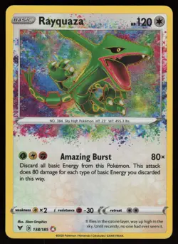 RAYQUAZA 138/185 AMAZING RARE VIVID VOLTAGE POKEMON NM/M - Image 1