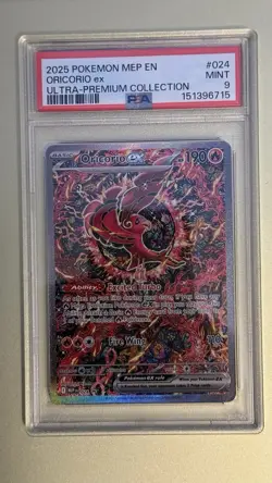 2025 POKEMON MEP EN-ME BLACK STAR PROMO #024 ORICORIO EX PSA 9 🔥🔥 - Image 1