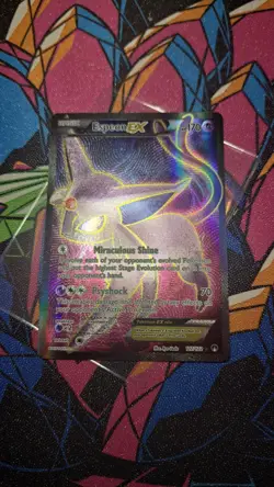 Espeon EX 117/122 XY Breakpoint Full Art Holo MP Pokemon Card - Image 3