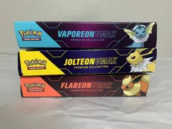 Pokemon TCG Flareon Jolteon Vaporeon Vmax Premium Collection Set of 3 New 820650851308 - Image 5