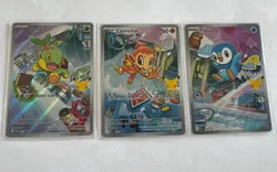 Pokemon 1st Partner Illustration Collections Turtwig #40 Chimchar #41 Piplup #42 - Image 1