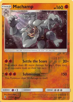 Machamp 65/145 Holo Holo Rare Guardians Rising Pokemon Reverse Holo Near Mint - Image 1