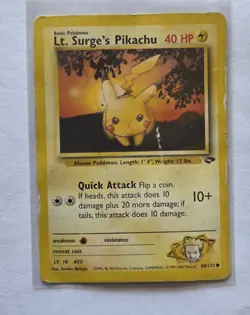 Lt. Surge's Pikachu 84/132 Pokemon Gym Challenge Common - Image 3