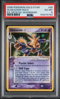 PSA 6 EXCELLENT-MINT - Gold Star Alakazam #99 - 2006 Pokemon Crystal Guardians - Image 1