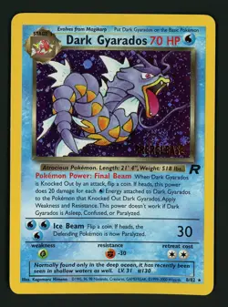 Dark Gyarados NM 8/82 🌀 SWIRL - Holo Prerelease Promo Team Rocket - Pokemon B - Image 1