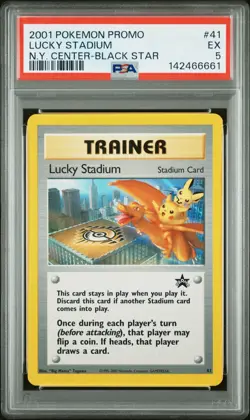 Lucky Stadium 41 Promo Blackstar Promo NY New York Pokemon Center 2000 PSA 5 LP - Image 1