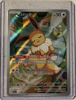 Pokemon Prismatic Evolutions Eevee #173 Black Star ETB Promo Holo NM - Image 1