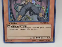 Yugioh Destiny HERO Malicious RYMP-EN034 1st Edition Super Rare LP - Image 3