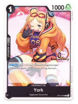 One Piece CCG York OP13-094 3rd Anniversary Tournament NM-LP Card - Image 1