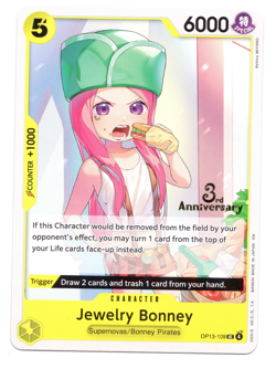 One Piece CCG Jewelry Bonney 3rd Anniversary Tournament NM Card - Image 1