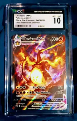 CGC 10 GEM MINT Charizard VMAX SWSH261 PROMO Ultra-Premium UPC Pokemon Card - Image 1