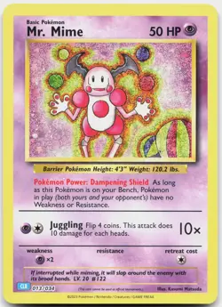 Mr. Mime 013/034 Holo Trading Card Game Classic Pokemon Holo NM - Image 1